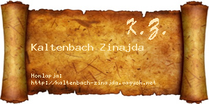 Kaltenbach Zinajda névjegykártya